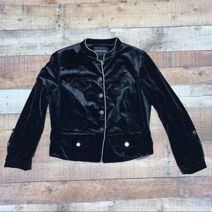 Who What Wear | Black Velvet Blazer w/Gold Buttons